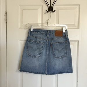 Levi’s Deconstructed Rhinestone Mini Denim Skirt Size 24 $128